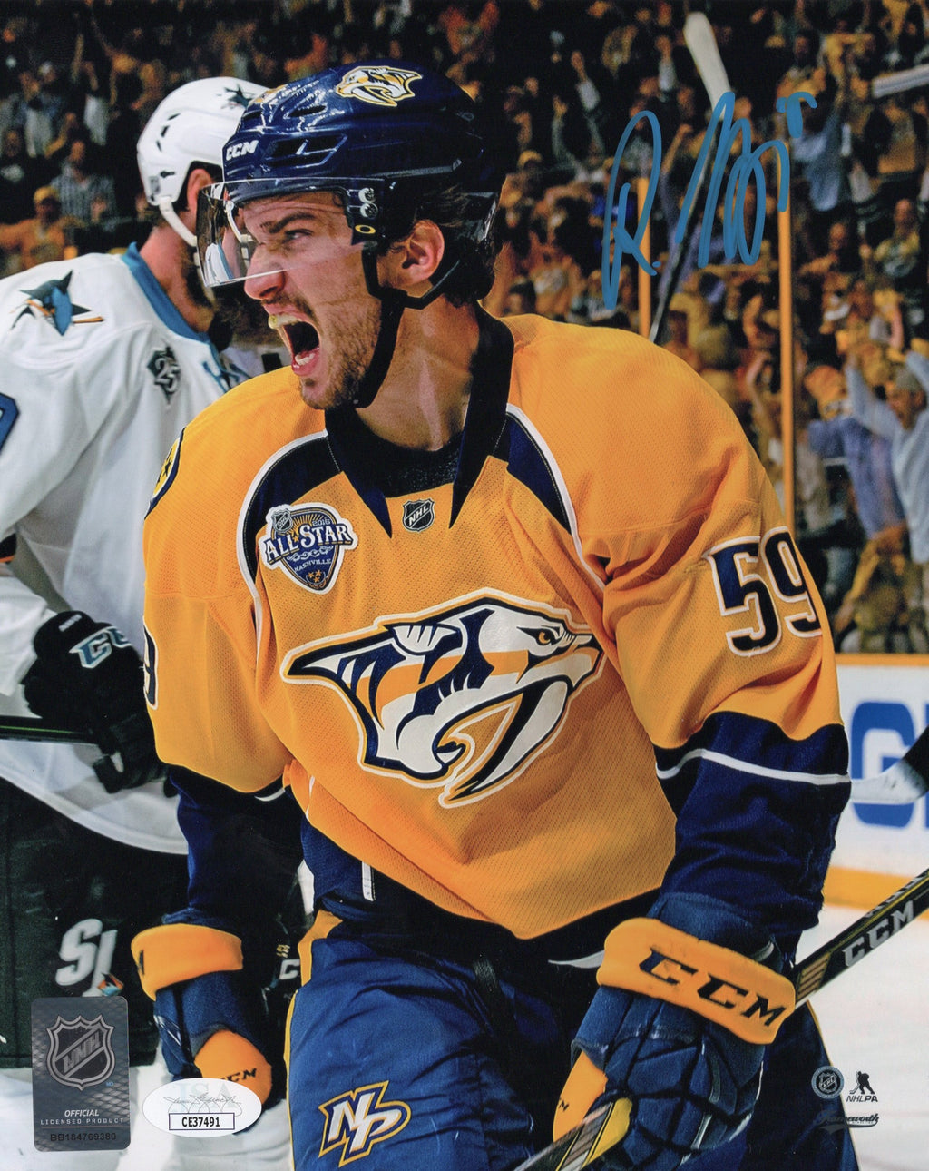 Roman Josi autographed signed 8x10 photo NHL Nashville Predators JSA COA