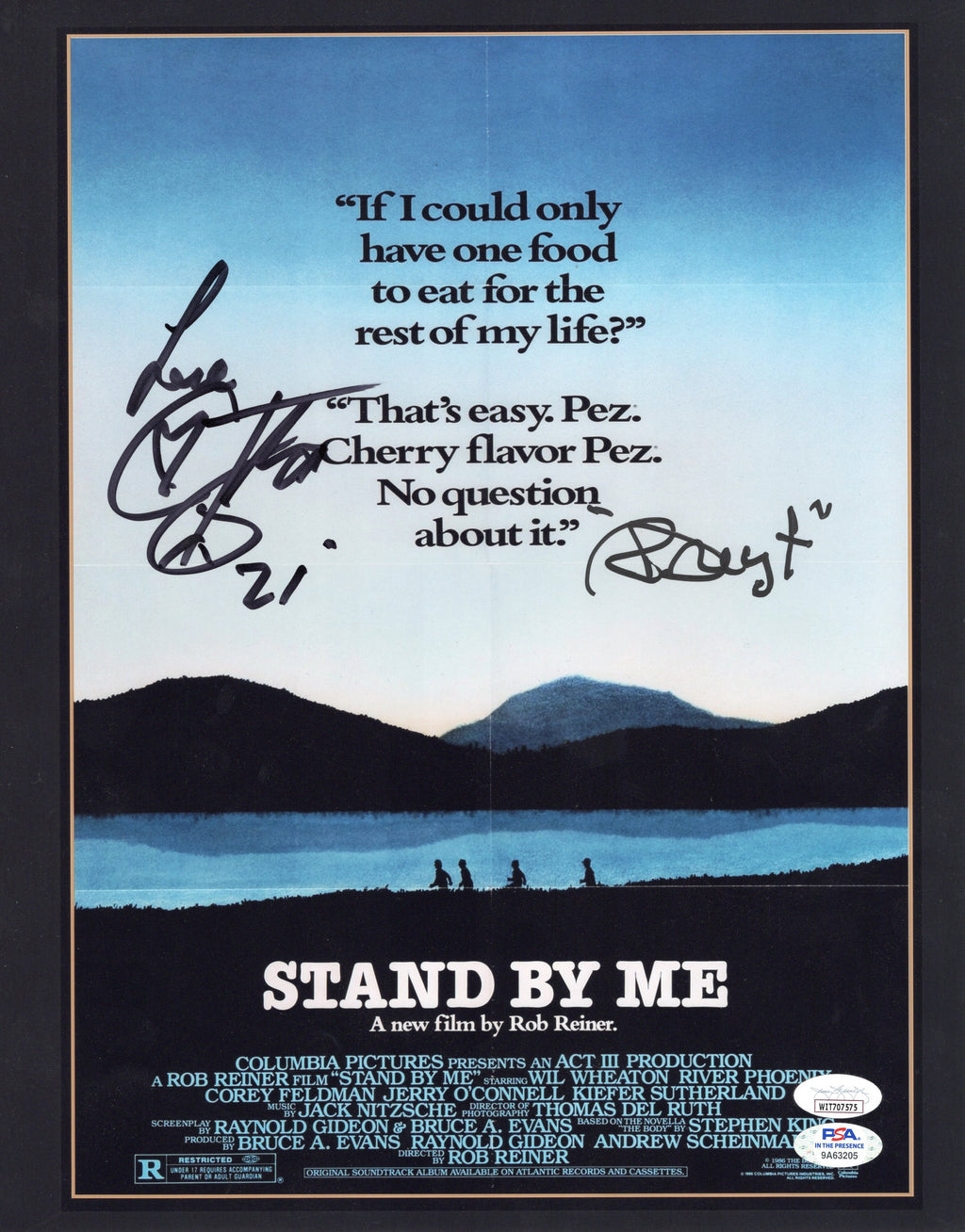 Richard Dreyfuss Corey Feldman autographed signed 11x14 photo JSA Stand By Me