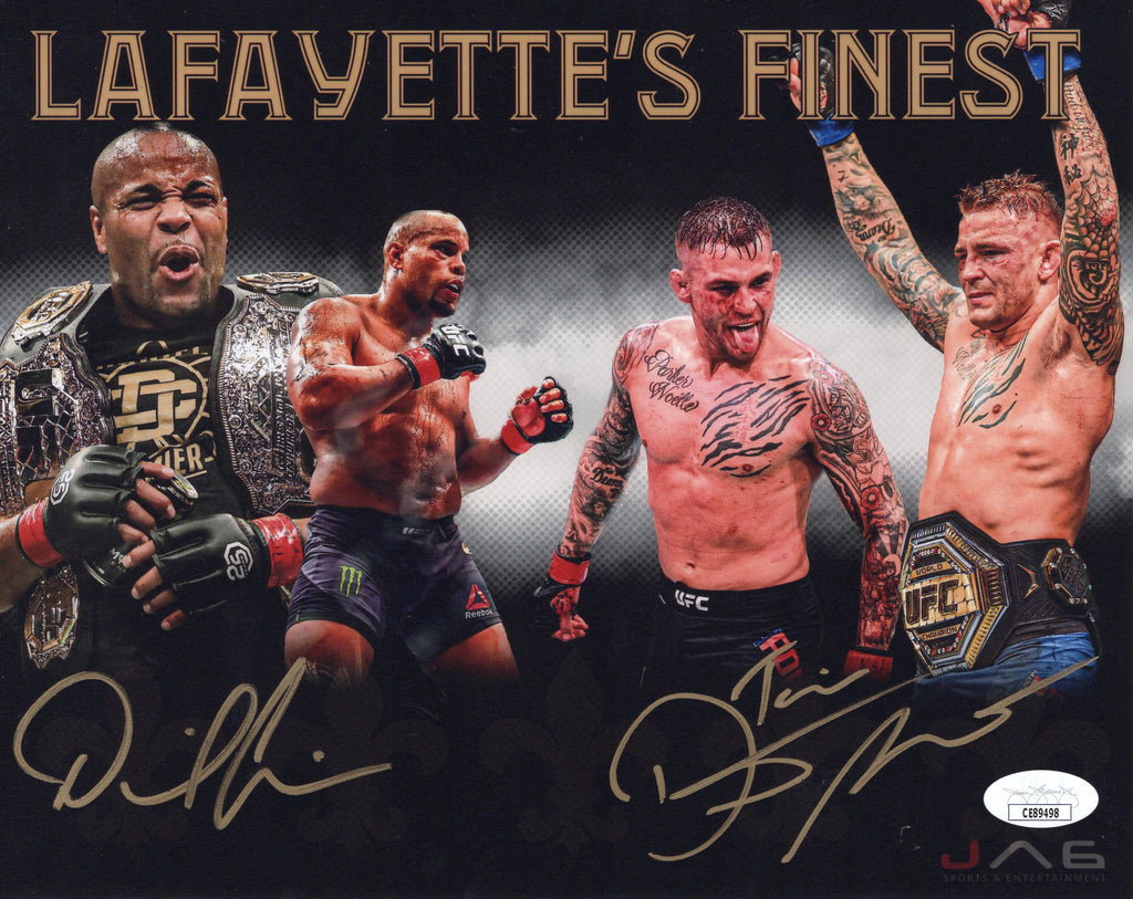 Daniel Cormier Dustin Poirier autographed signed inscribed 8x10 photo UFC JSA