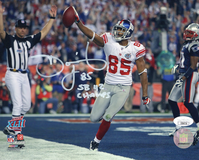 David Tyree autographed signed inscribed 8x10 photo NFL New York Giants JSA COA