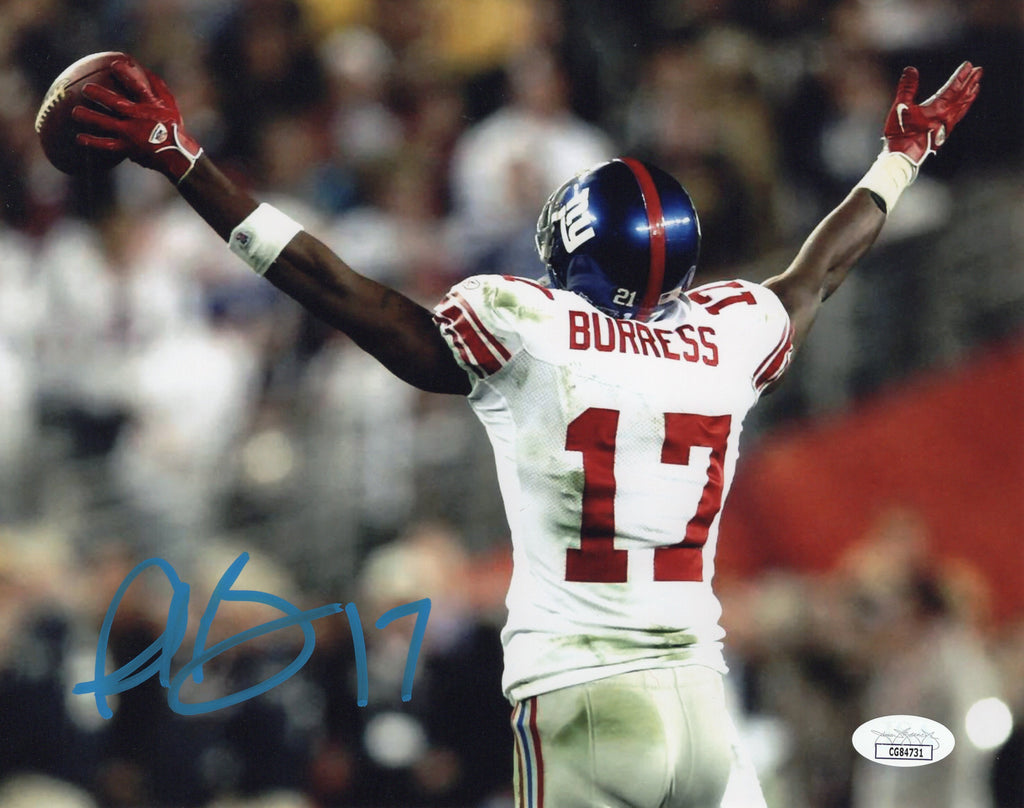Plaxico Burress autographed signed 8x10 photo NFL New York Giants JSA COA