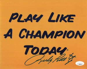 Rudy Ruettiger autographed signed 8x10 photo Notre Dame Fighting Irish JSA COA