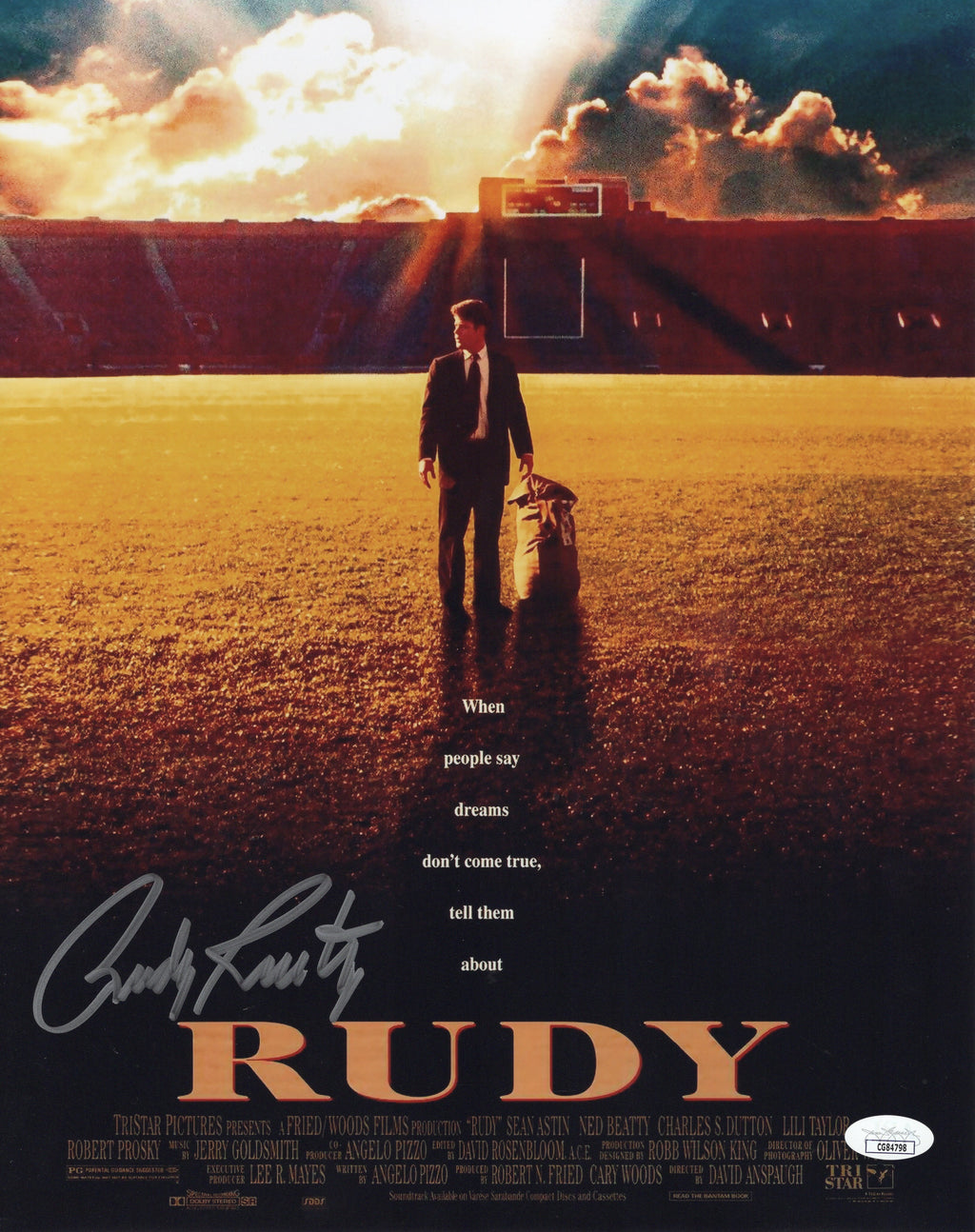 Rudy Ruettiger autographed signed 11x14 photo Notre Dame Fighting Irish JSA COA