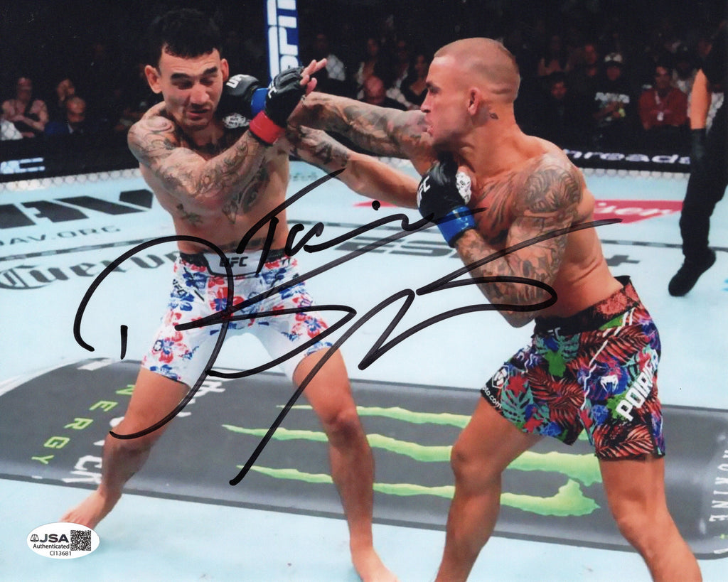 Dustin Poirier autographed signed inscribed 8x10 photo UFC JSA Max Holloway