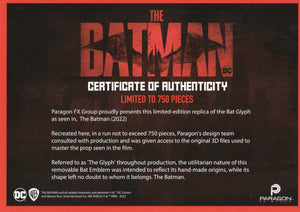 Robert Pattinson signed Bat Glyph JSA The Batman LIMITED Batarang DC Universe