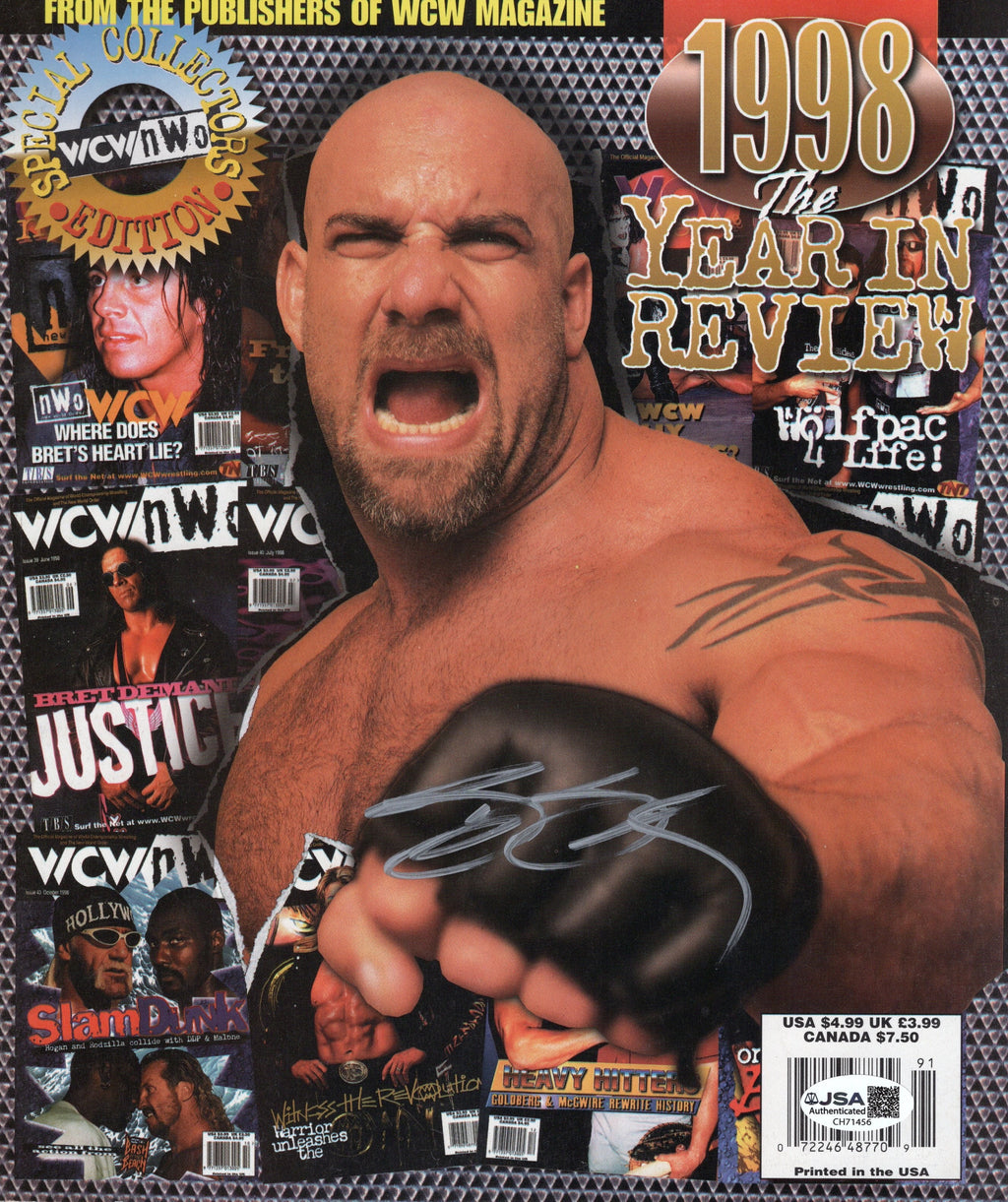 Bill Goldberg autographed signed magazine WWE WCW NWO JSA COA