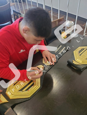 Brandon Moreno autographed signed inscribed belt UFC Deiveson Figueiredo JSA COA