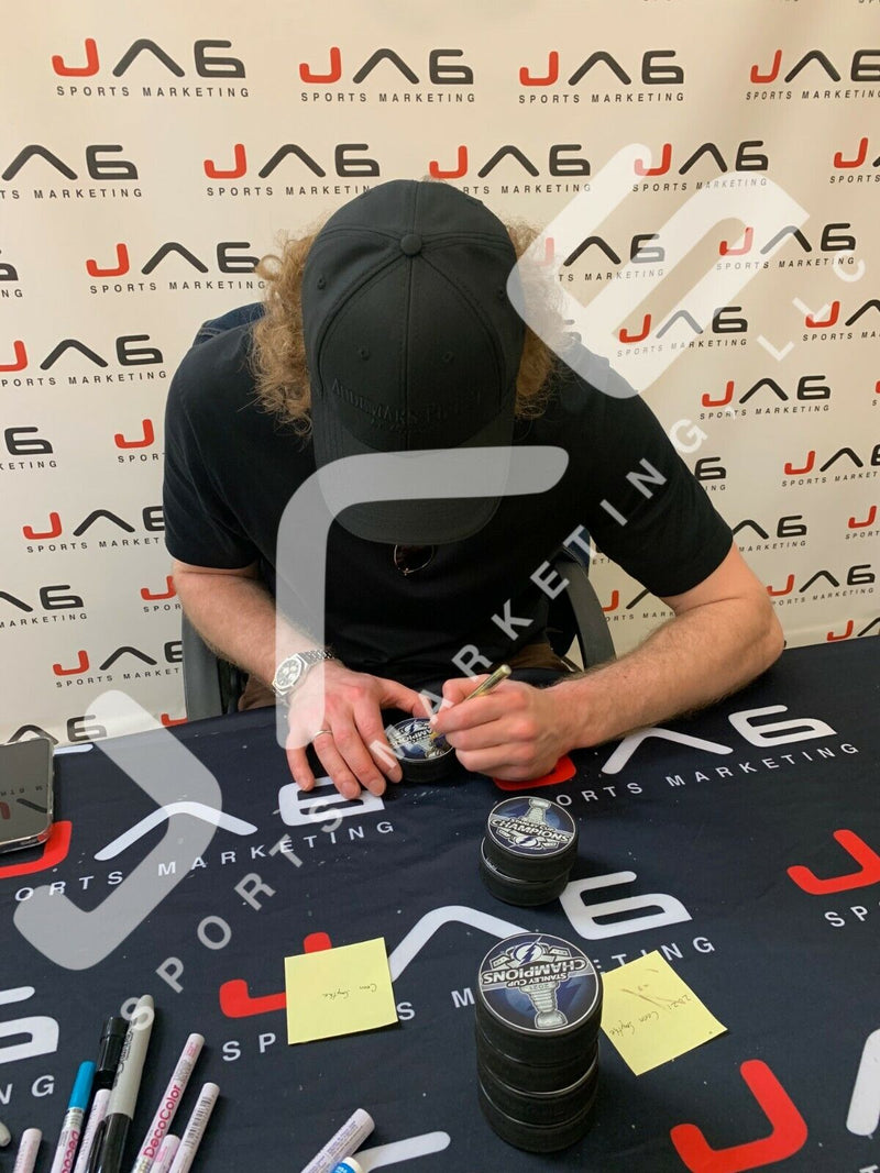 Andrei Vasilevskiy Nikita Kucherov signed puck Tampa Bay Lightning JSA COA