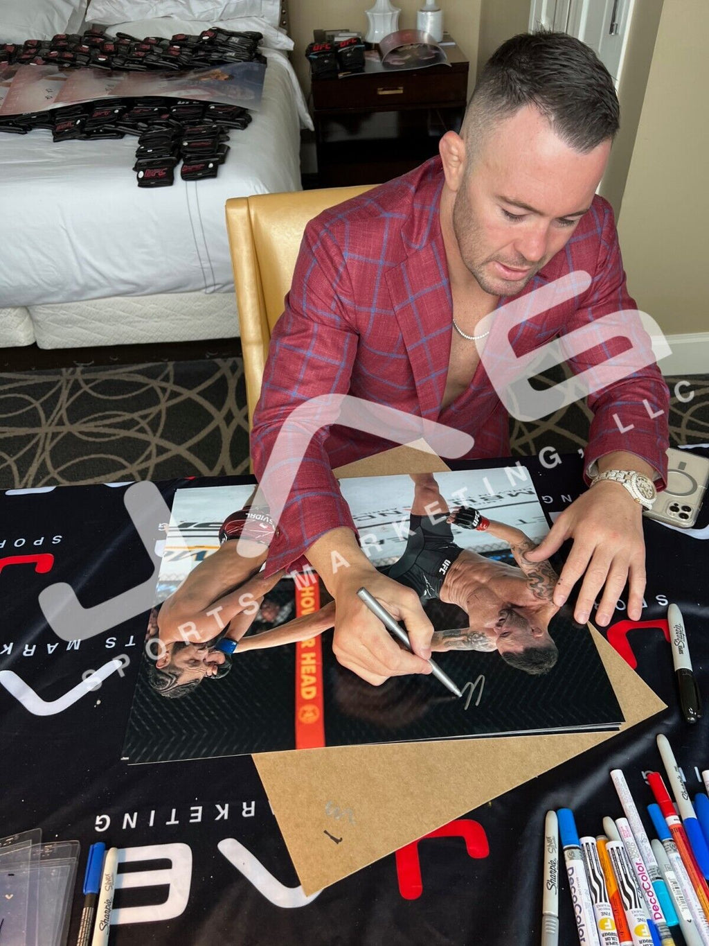 Colby Covington autographed signed 16x20 framed photo UFC JSA COA Jorge Masvidal