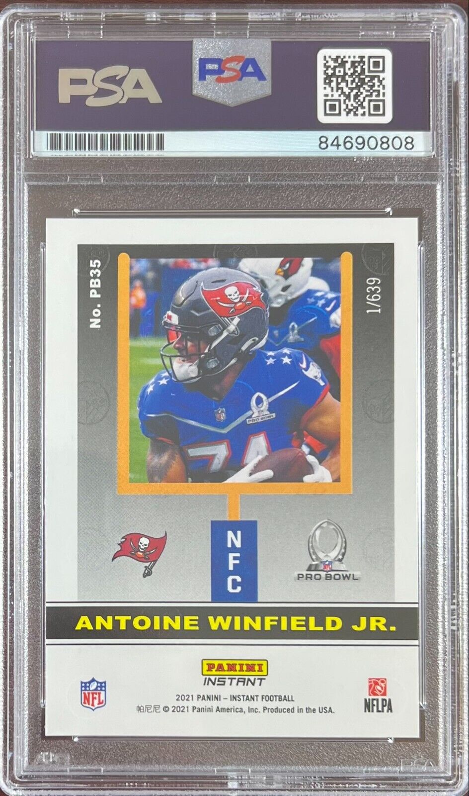 Antoine Winfield Jr auto inscribed Panini card Tampa Bay Buccaneers PSA Encap