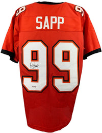WARREN SAPP AUTOGRAPHED SIGNED RED PRO STYLE JERSEY