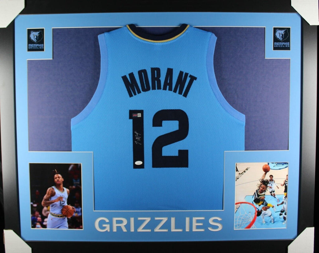 Ja Morant signed framed custom jersey NBA Memphis Grizzlies JSA COA