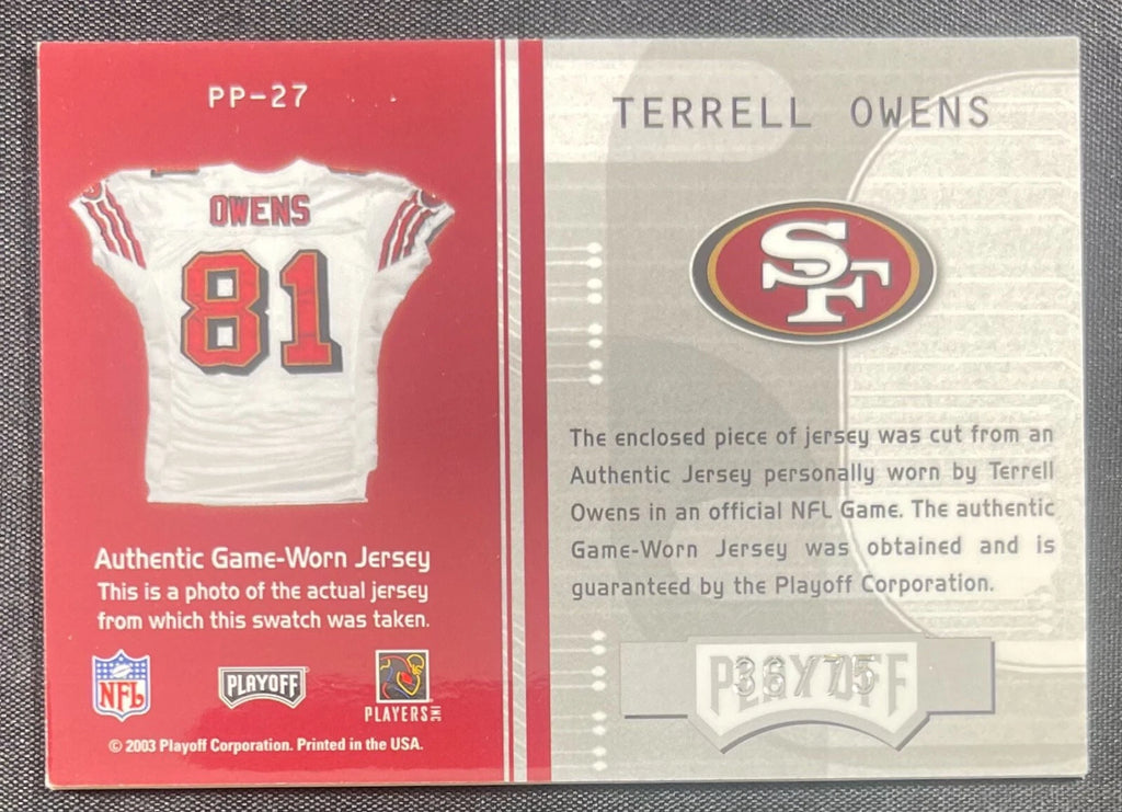 Trelle Owens 2003 Playoff Honors Games Used Patch /75 #PP-27