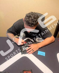 Max Holloway autographed signed framed glove UFC JSA COA Blessed Justin Gaethje