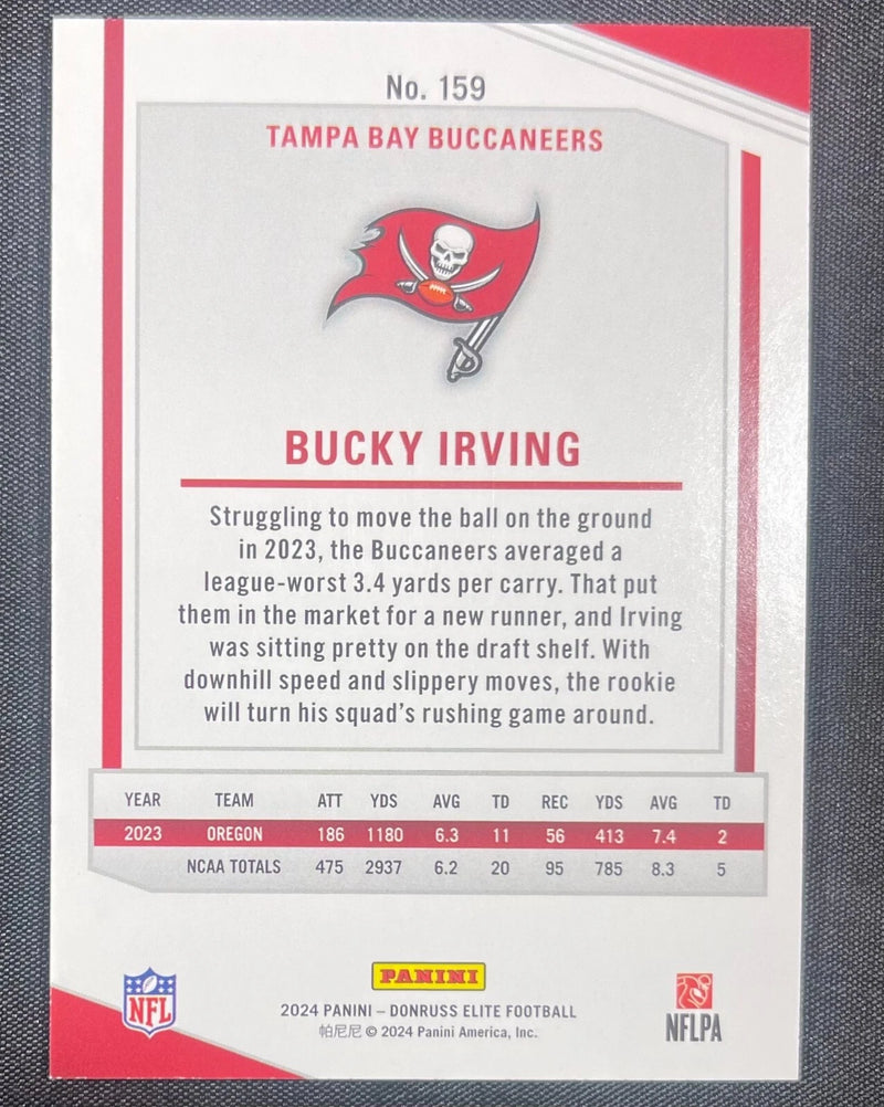 Bucky Irving RC 2024 Donruss Elite Blue Sparkle /299 #159 Rookie
