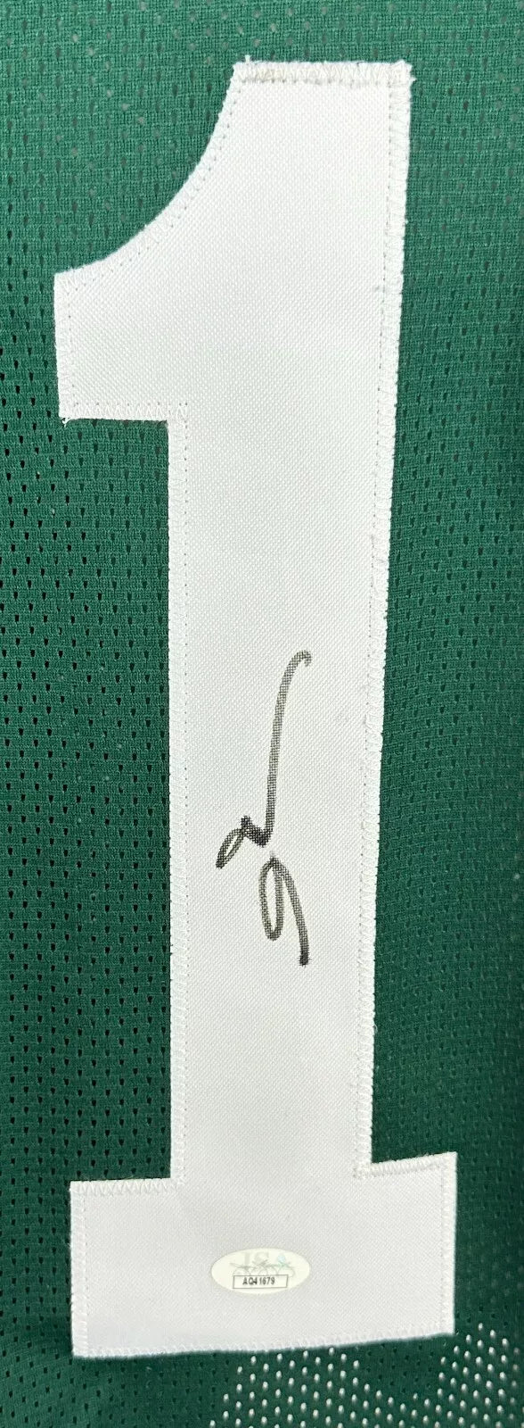 Allen Iverson autographed signed stat jersey green highschool style JSA COA