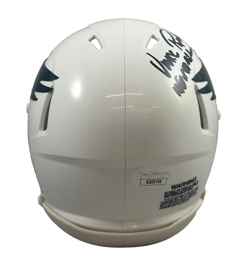 Vince Papale auto signed inscribed mini helmet NFL Philadelphia Eagles JSA COA