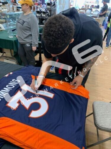 Justin Simmons autographed signed jersey NFL Denver Broncos PSA COA