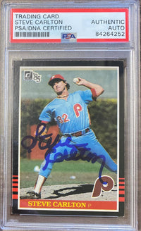 Steve Carlton auto card 1984 Donruss #305 Philadelphia Phillies PSA Encapsulated - JAG Sports Marketing