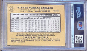 Steve Carlton auto card 1984 Donruss #305 Philadelphia Phillies PSA Encapsulated - JAG Sports Marketing