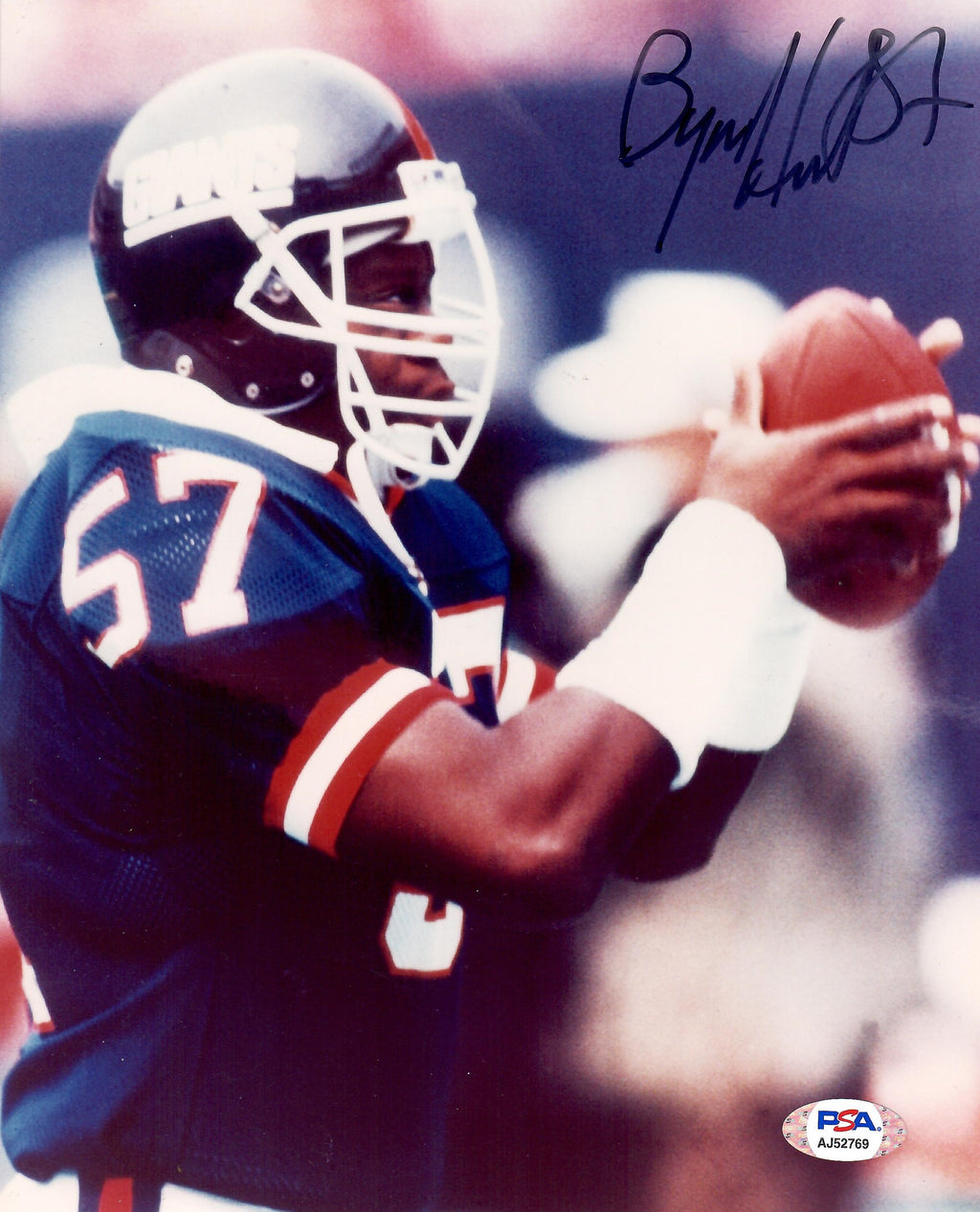 Byron Hunt autographed signed 8x10 photo NFL New York Giants PSA COA