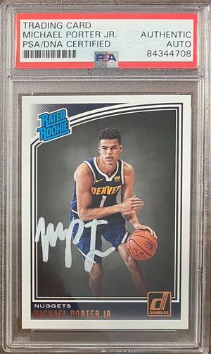 Michael Porter Jr. signed RC Donruss #182 Denver Nuggets PSA Encapsulated Panini
