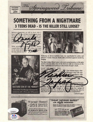 Heather Langenkamp Amanda Wyss signed newspaper A Nightmare on Elm Street JSA