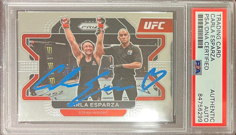 Carla Esparza auto 2022 Panini Prizm UFC card #77 PSA Encapsulated