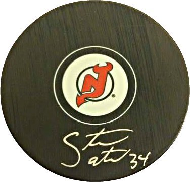 NJ Devils Steven Santini signed puck - JAG Sports Marketing