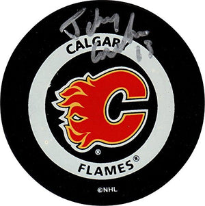 Johnny Gaudreau autographed Calgary Flames puck COA - JAG Sports Marketing