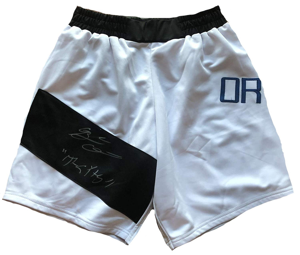 Brian Ortega autographed inscribed trunks UFC T-City w/COA - JAG Sports Marketing