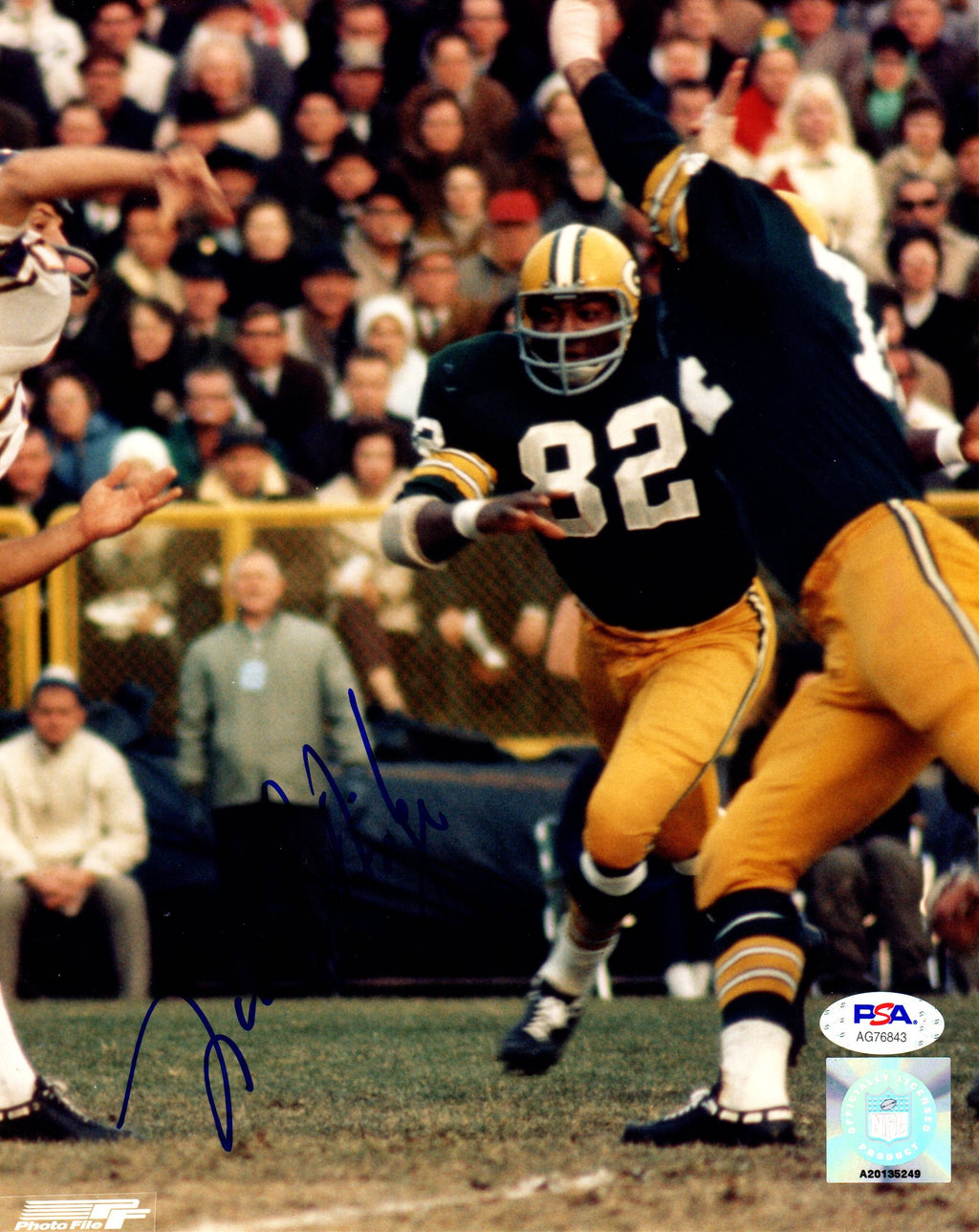 Lionel Aldridge autographed signed 8x10 photo NFL Green Bay Packers PSA COA - JAG Sports Marketing
