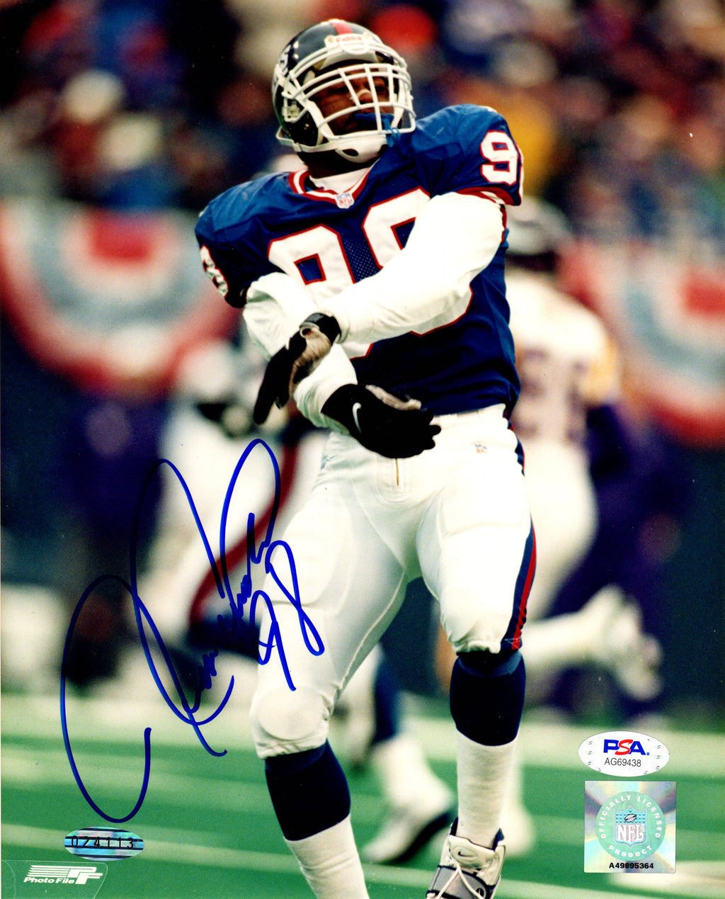 Jessie Armstead autographed signed 8x10 photo NFL New York Giants PSA COA - JAG Sports Marketing