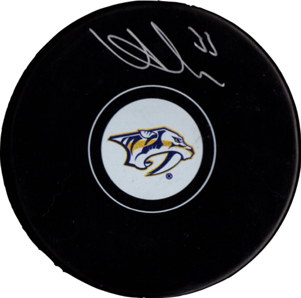 Viktor Arvidsson autographed signed puck NHL Nashville Predators PSA COA Witness - JAG Sports Marketing