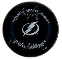 Ondrej Palat signed inscribed Official Game puck Tampa Bay Lightning JSA Witness