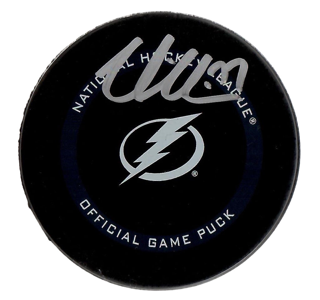 Victor Hedman autographed signed Authentic Puck NHL Tampa Bay Lightning JSA COA