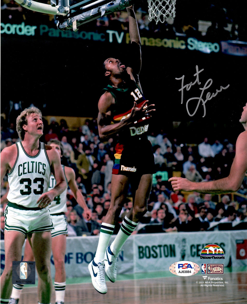 Fat Lever autographed 8x10 photo NBA Denver Nugget PSA COA