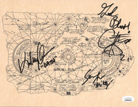 Corey Feldman Johnathan KeQuan Sean Astin signed inscribed Goonies Map JSA COA