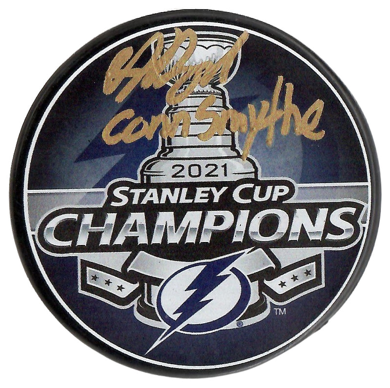 Andrei Vasilevskiy autographed signed inscribed 2021 Stanley Cup Puck Tampa Bay Lightning JSA COA