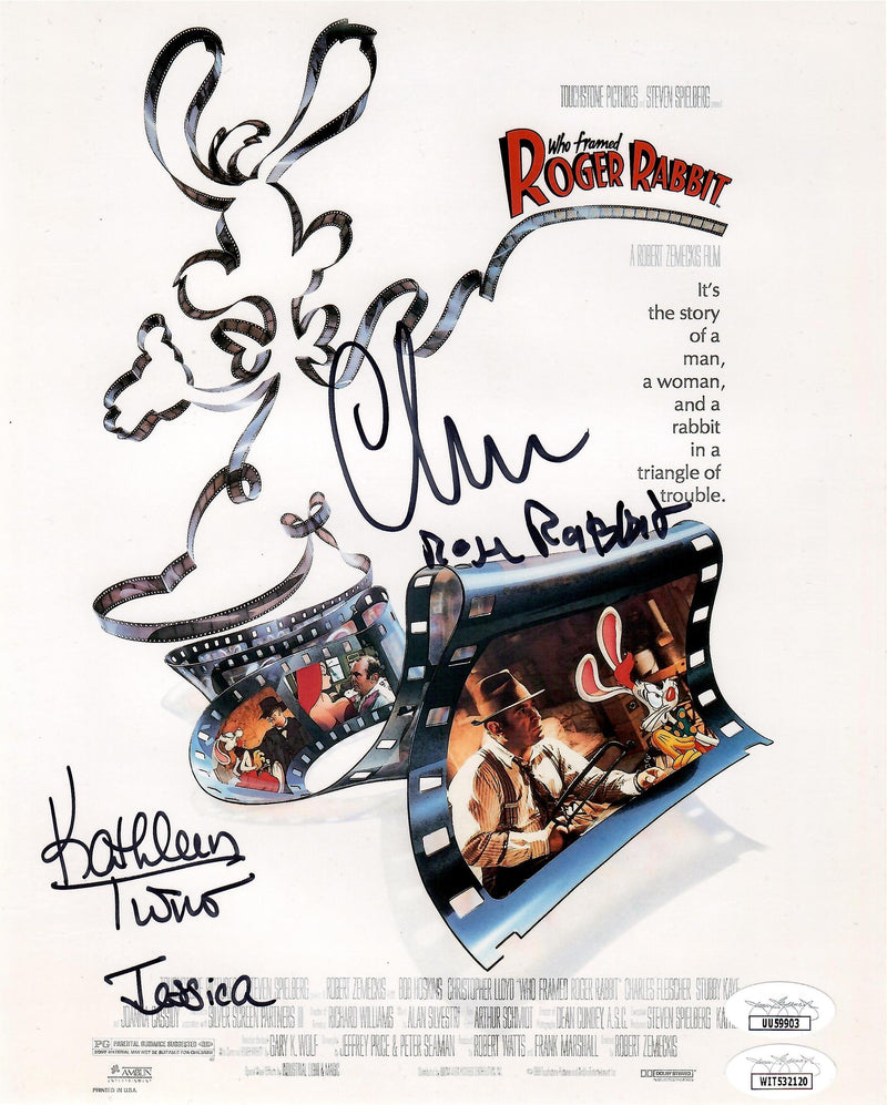Kathleen Turner and Charles Fleischer signed inscribed 8x10 photo Who Framed Roger Rabbit JSA