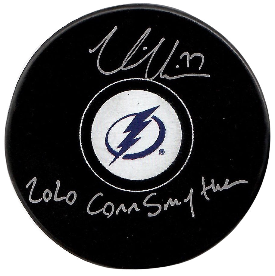 Victor Hedman autographed signed inscribed Puck NHL Tampa Bay Lightning JSA COA