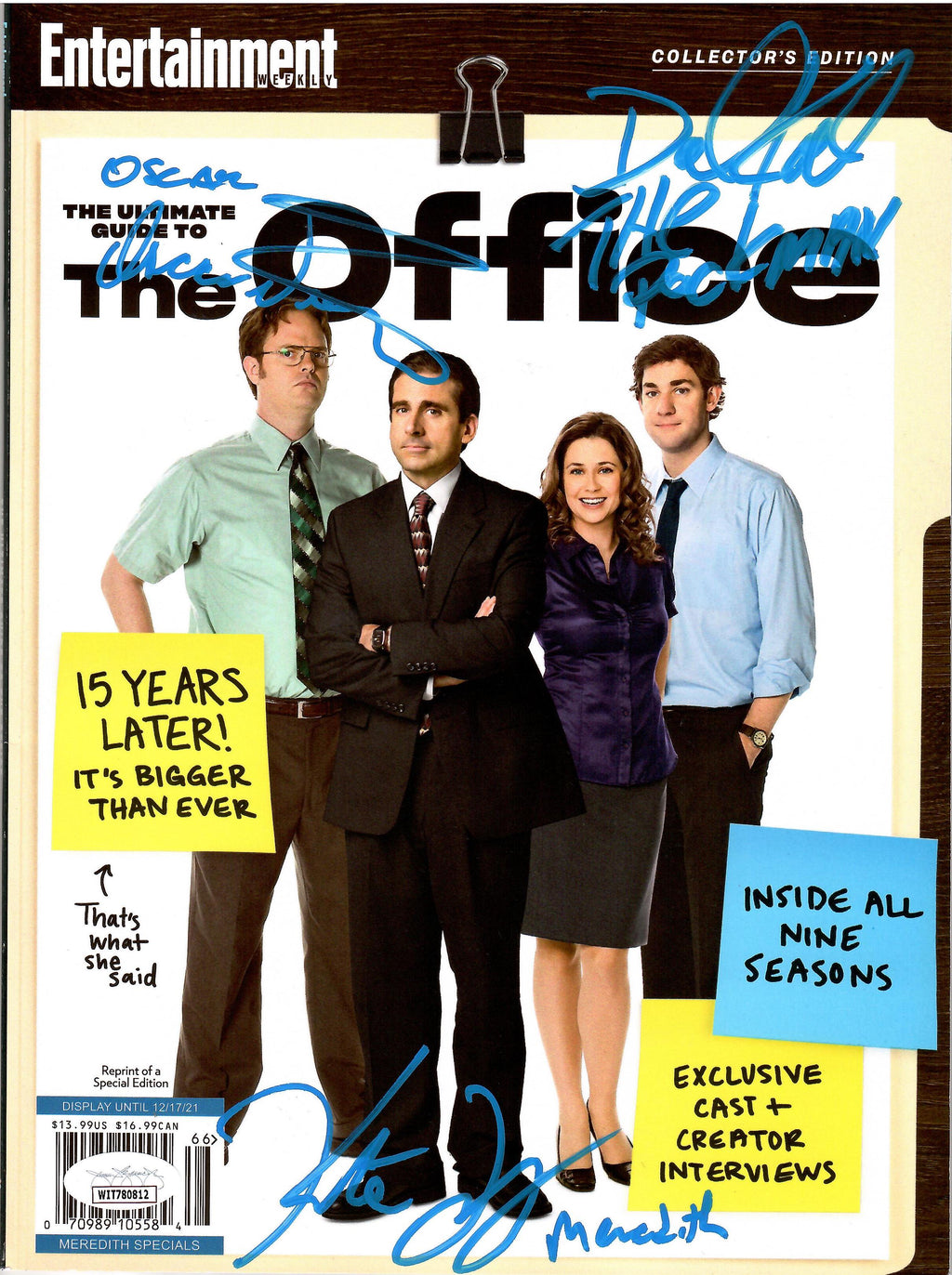 The Office cast autographed signed inscribed magazine JSA Meredith Oscar Packer