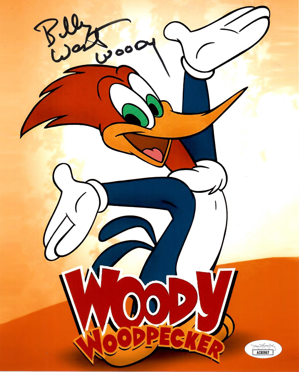 Billy West autographed signed inscribed 8x10 photo JSA COA Woody Woodpecker