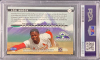 Lou Brock auto card 1998 Fleer Tradition St. Louis Cardinals PSA Encapsulated - JAG Sports Marketing