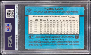 Tim Raines auto signed card 1987 Donruss #345 Montreal Expos PSA Encapsulated - JAG Sports Marketing