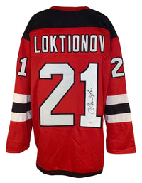 Andrei Loktionov signed jersey autographed NHL New Jersey Devils JSA COA