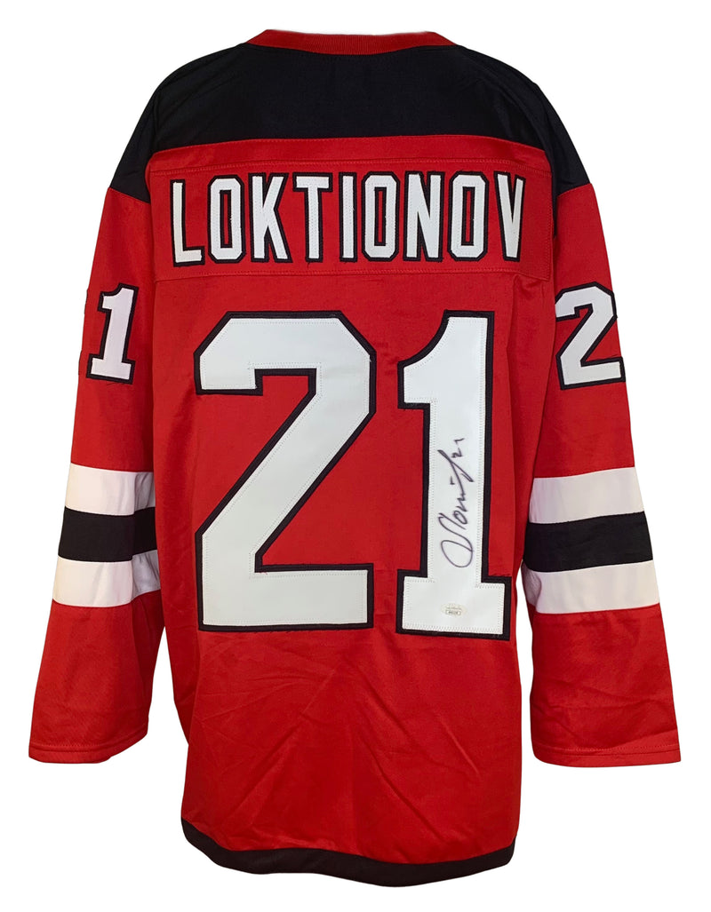 Andrei Loktionov signed jersey autographed NHL New Jersey Devils JSA COA