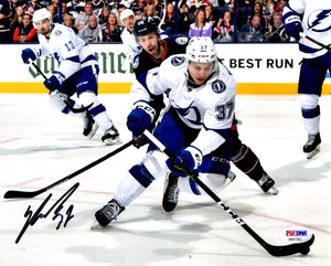 Yanni Gourde autographed signed 8x10 NHL Tampa Bay Lightning PSA COA - JAG Sports Marketing
