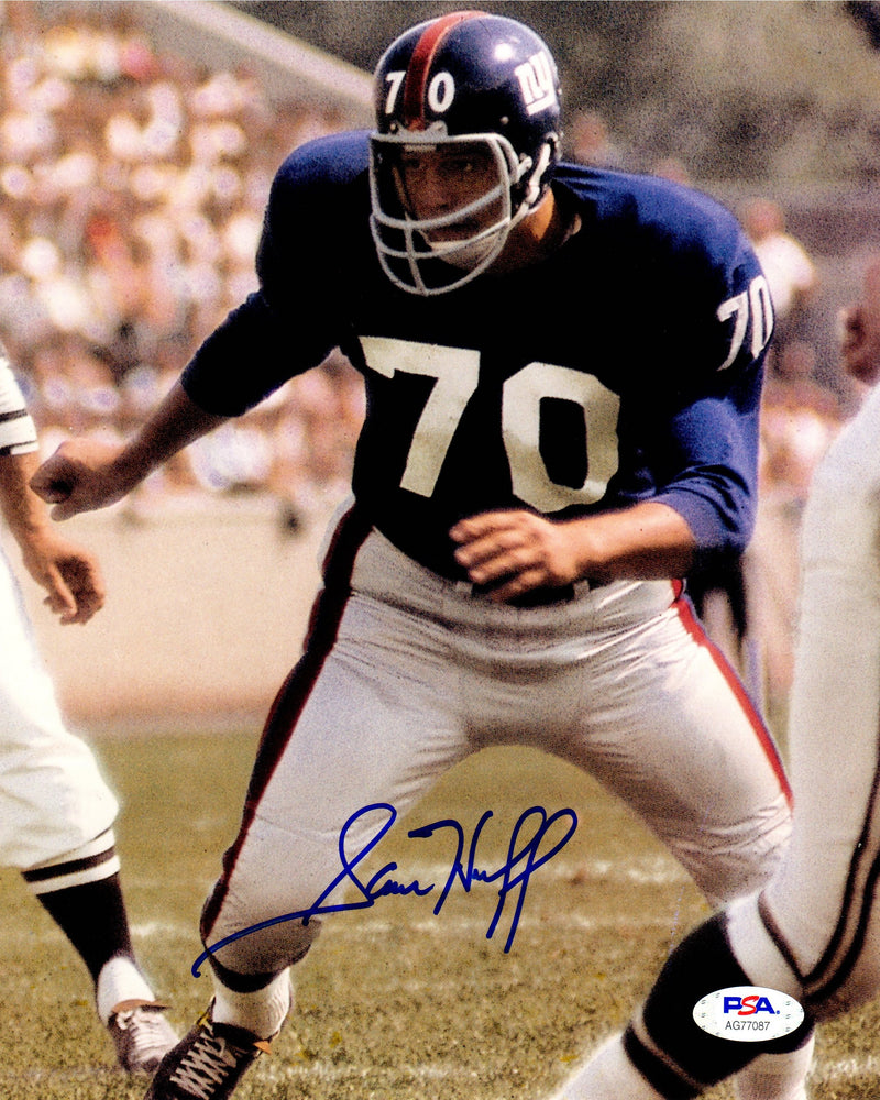 Sam Huff autographed signed 8x10 photo NFL New York Giants PSA COA - JAG Sports Marketing
