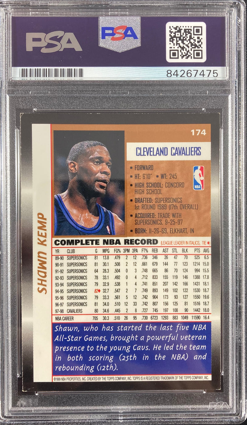 Shawn Kemp autographed signed Topps #174 Cleveland Cavaliers PSA Encapsulated - JAG Sports Marketing